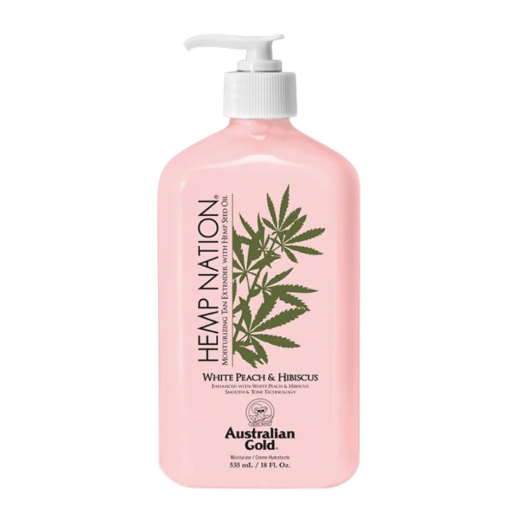 Hemp Nation Moisturizing Tan Extender - White Peach and Hibiscus 535 ml.